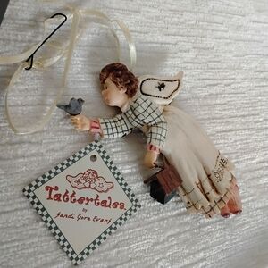 Vintage Tattertales Angel Ornament with Bird 1996 # 81936 Christmas